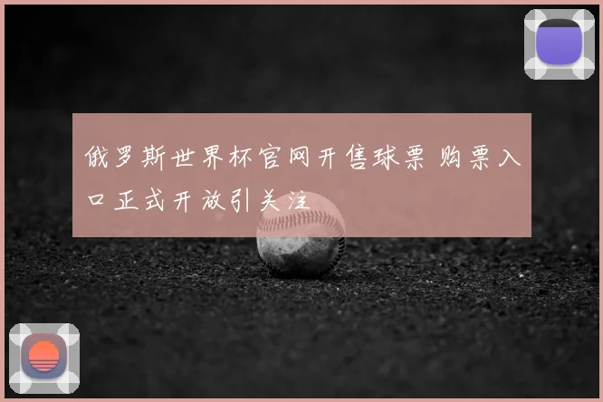 俄罗斯世界杯官网开售球票 购票入口正式开放引关注